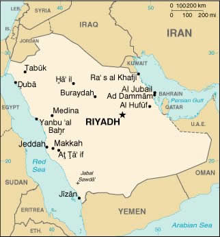 Carte Arabie Saoudite