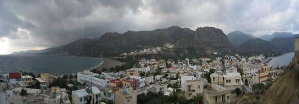 Panorama de Paléochora pris depuis le fort