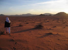 premiers pas dans le désert du Wadi-Rum