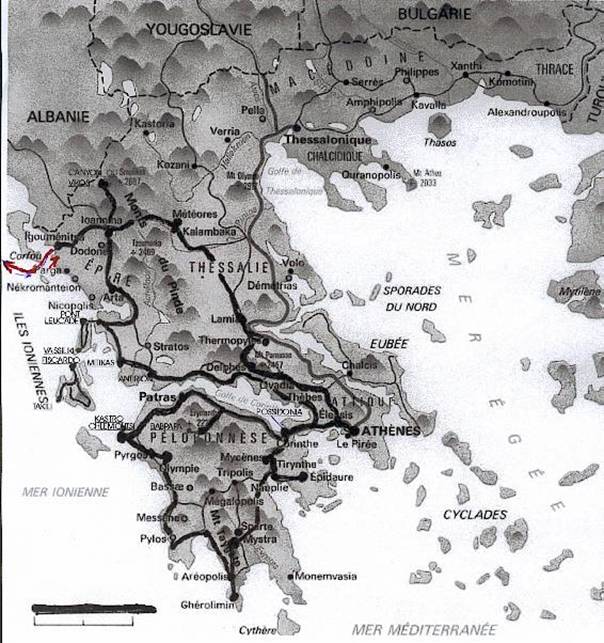 itinéraire du voyage en Grèce de Jean et Lucie