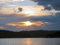 Coucher de soleil sur le lac de Talsperre