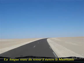 La route du retour à travers la Mauritanie