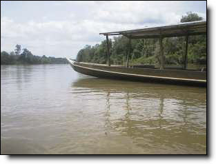 Pirogue sur le Sungai Tembeling