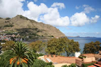 Vue sur la plage et l'océean depuis l'hôtel