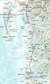 itinéraire de la traversée